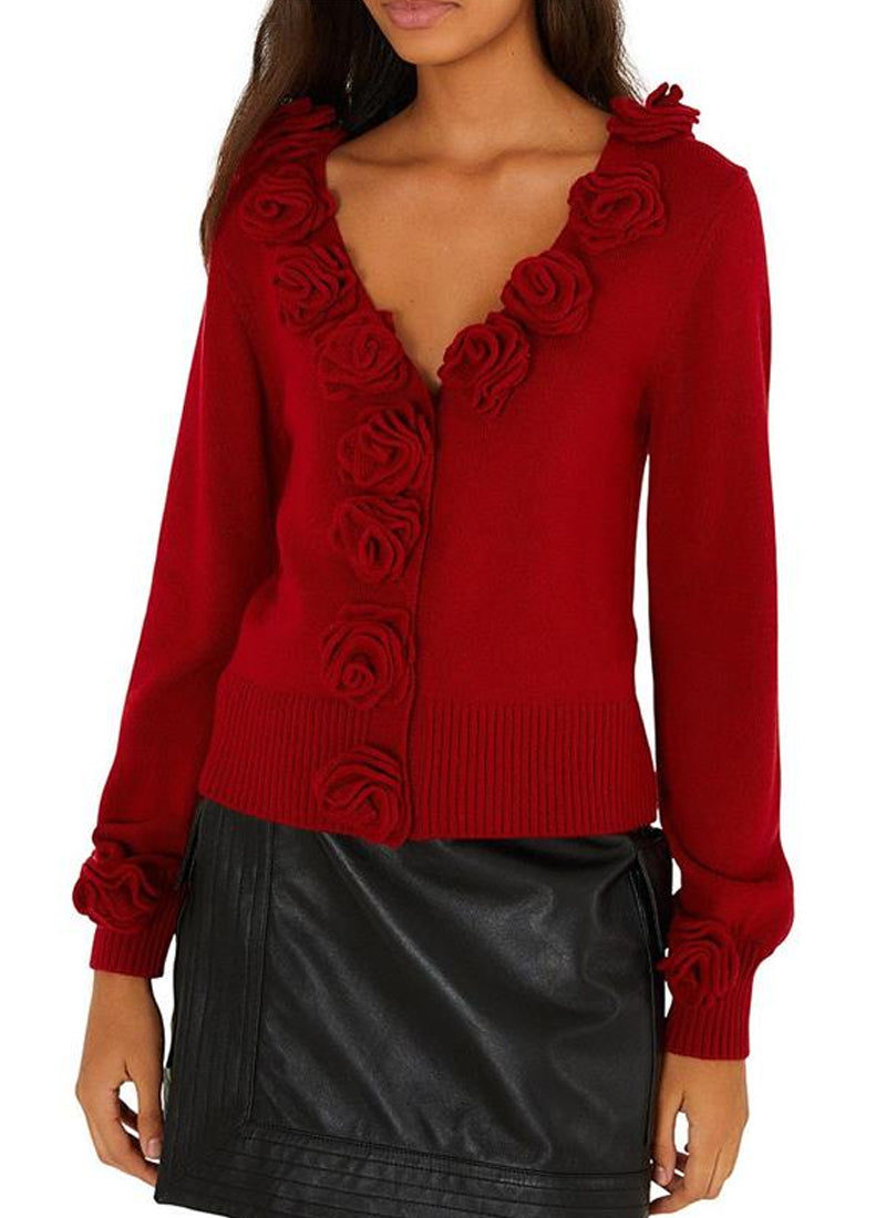 3D Flowers Knit Cardigan