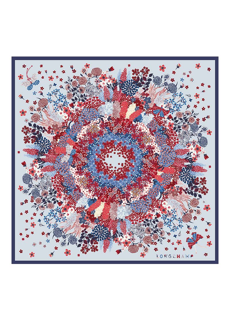Longchamp Soie Hand Rolled Silk Scarf