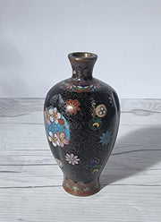 Haute Curature Takahara Komajiro Cloisonne 6 Lobed Vase, Late Meiji Era, Japanese