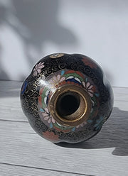 Haute Curature Takahara Komajiro Cloisonne 6 Lobed Vase, Late Meiji Era, Japanese