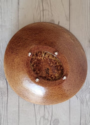 Haute Curature Bertoncello Ceramiche Screziato Tabacco Glaze Sculptured Soft Twist Dish, 1960s-80s