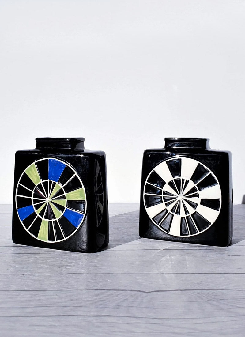 Haute Curature Pair of Carl-Harry Stålhane Rapsodi (Rhapsody) Series Swedish Mod Vases for Rorstrand, 1957