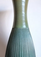 Haute Curature Hjordis Oldfors for Upsala Ekeby 1958 Palma Series Textured Gold and Teal Floor Vase, Sweden
