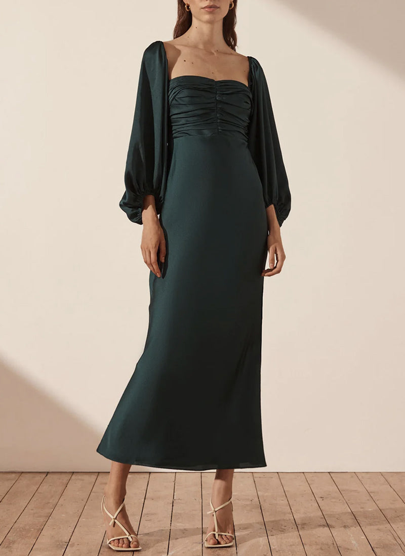 Shona Joy Ruched Bodice Midi Dress