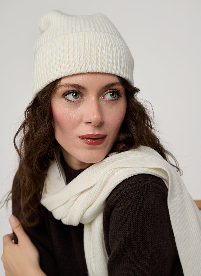  Cashmere Rib Knitted Scarf by Andrews 