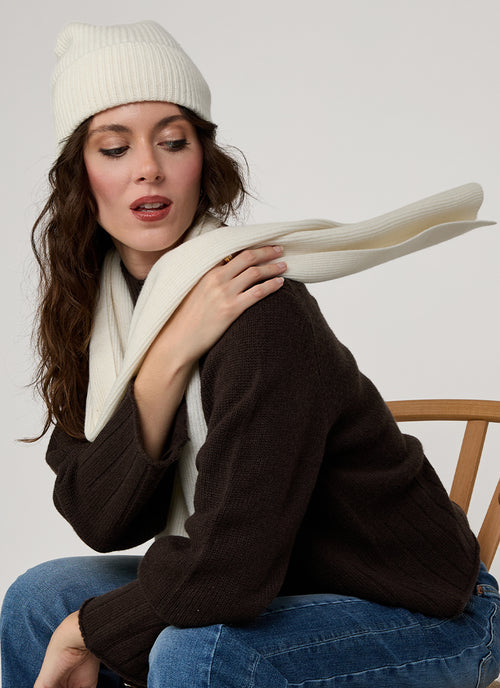  Cashmere Rib Knitted Scarf by Andrews 