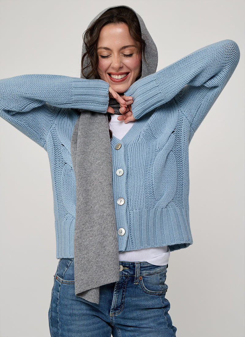 Cashmere Rib Knitted Scarf by Andrews