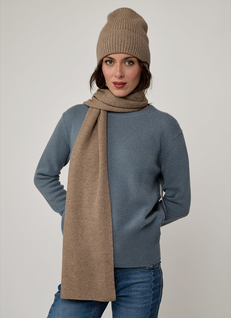 Cashmere Rib Knitted Scarf by Andrews