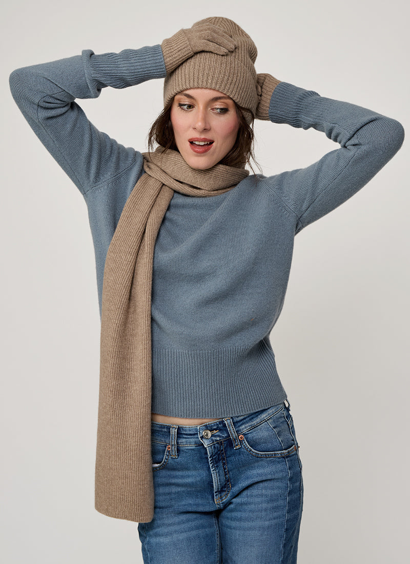 Cashmere Rib Knitted Scarf by Andrews