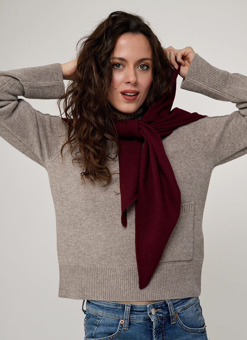  Cashmere Triangle Scarf Burgundy by Andrews 