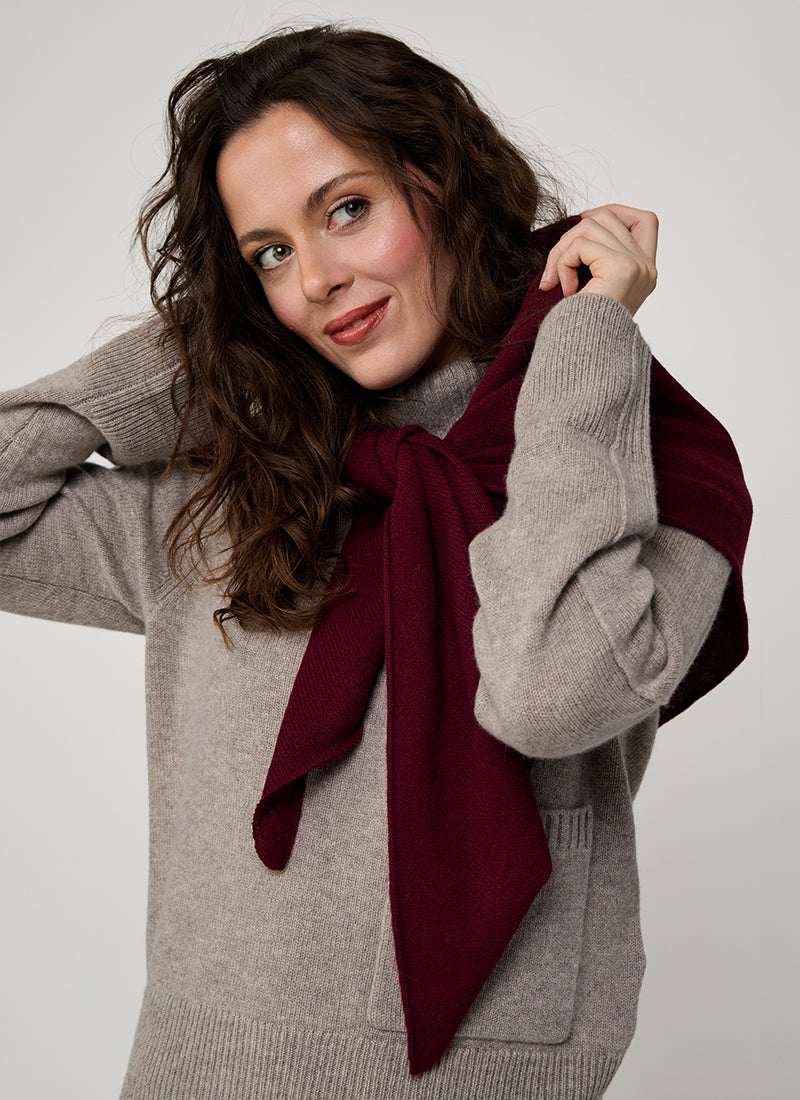  Cashmere Triangle Scarf Burgundy by Andrews 
