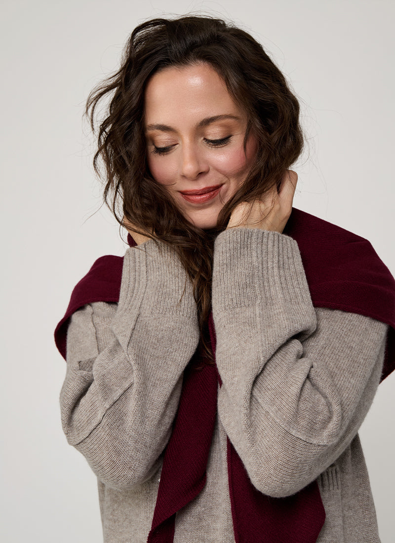  Cashmere Triangle Scarf Burgundy by Andrews 