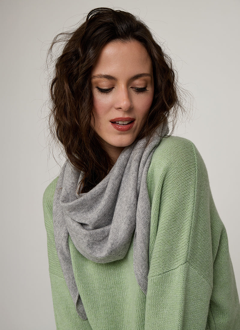 Cashmere Triangle Scarf Dove Grey