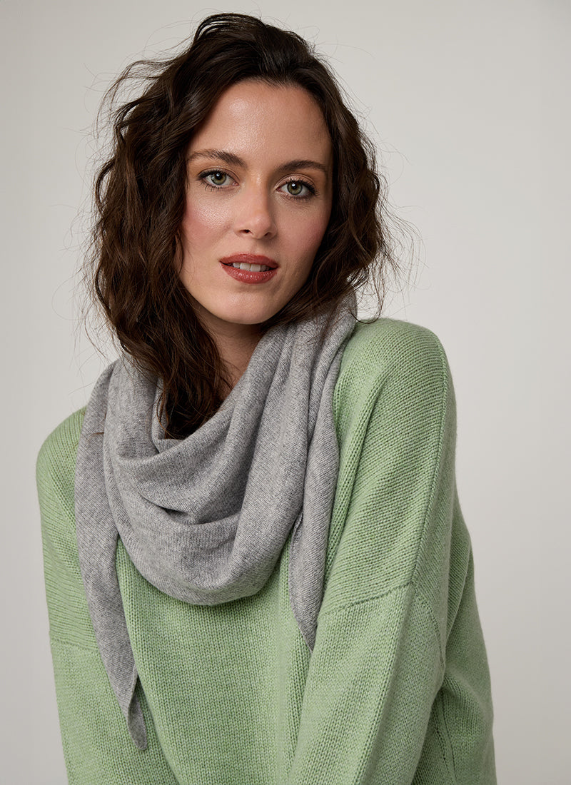 Cashmere Triangle Scarf Dove Grey
