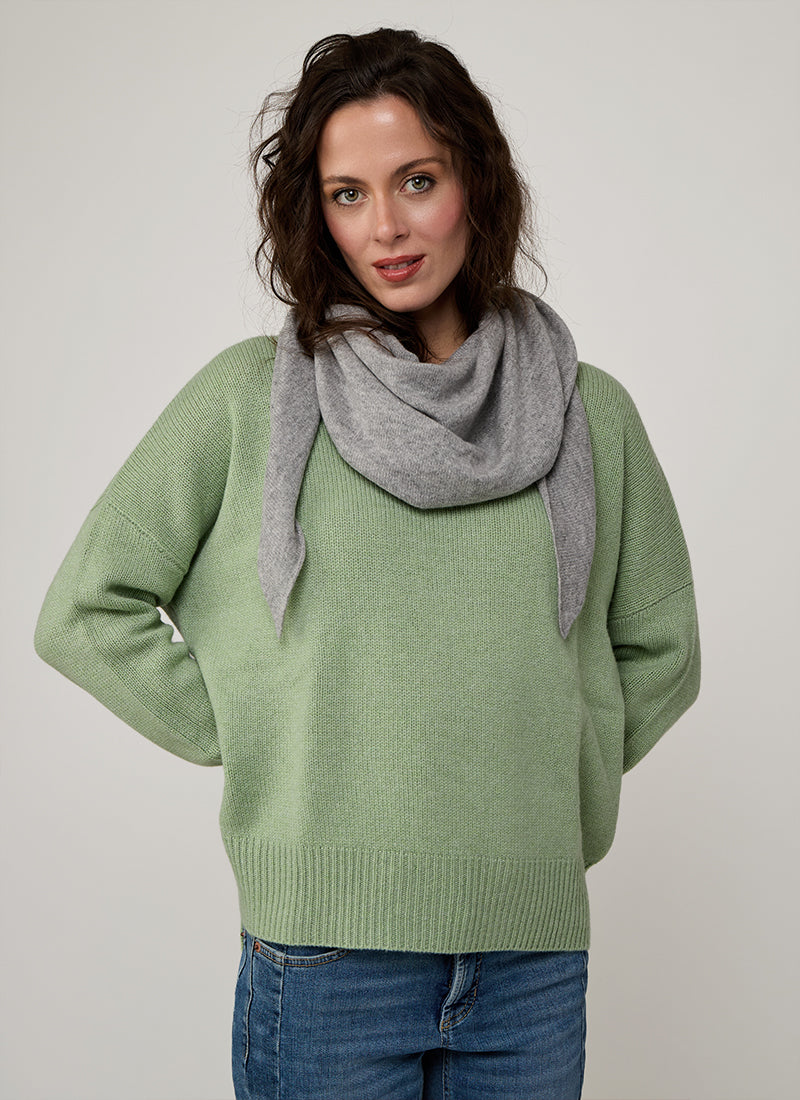 Cashmere Triangle Scarf Dove Grey