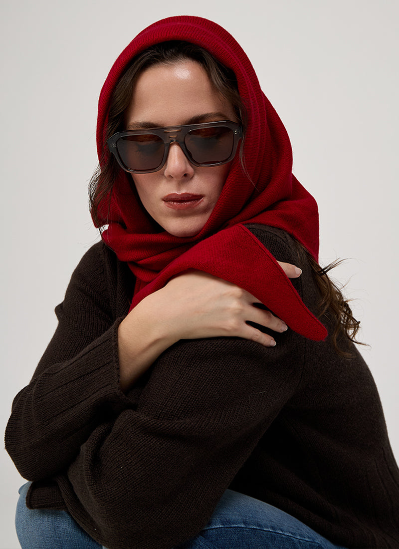 Cashmere Triangle Scarf Crimson by Andrews