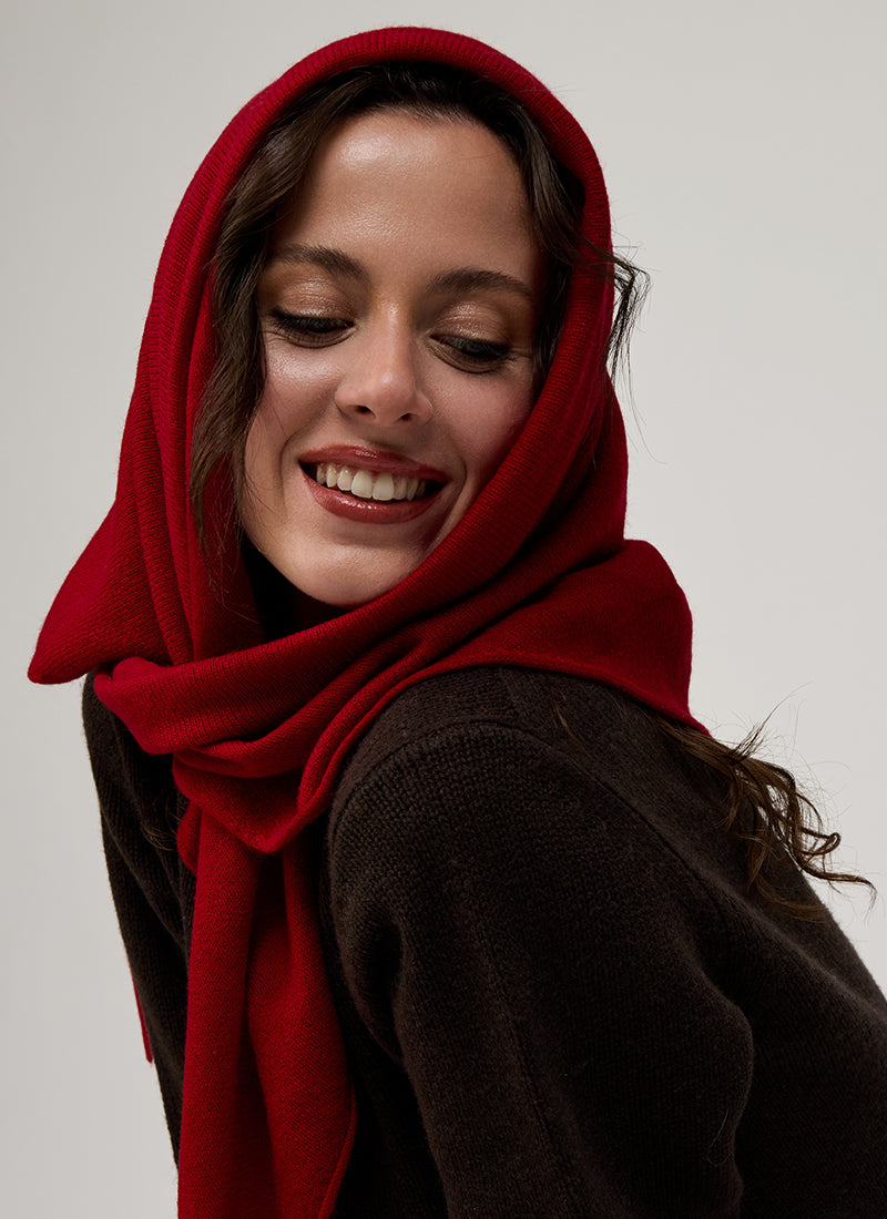 Cashmere Triangle Scarf Crimson by Andrews