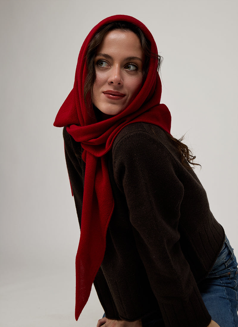 Cashmere Triangle Scarf Crimson by Andrews