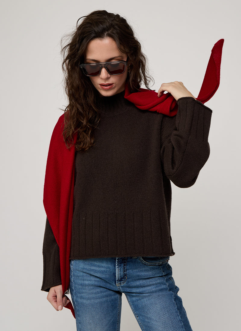 Cashmere Triangle Scarf Crimson by Andrews