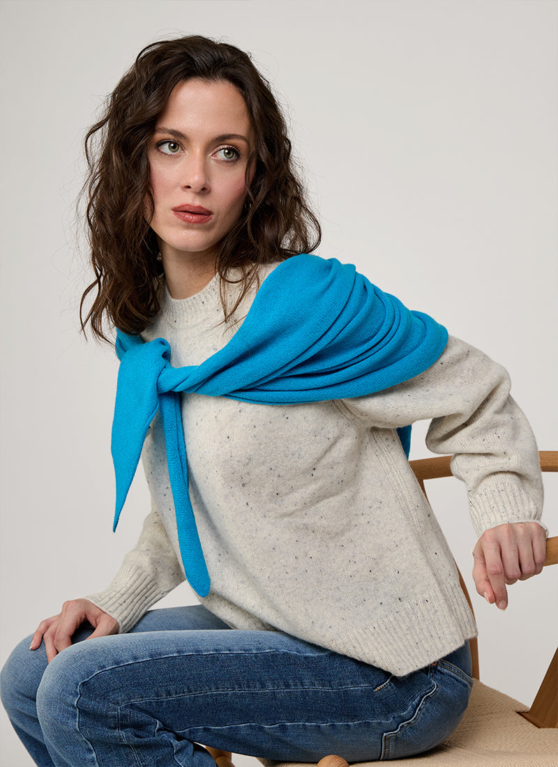 Cashmere Triangle Scarf Blue by Andrews