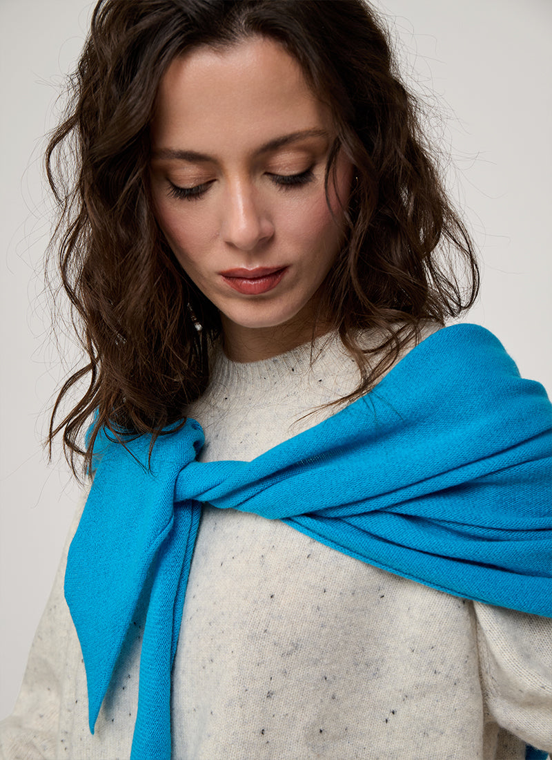 Cashmere Triangle Scarf Blue by Andrews
