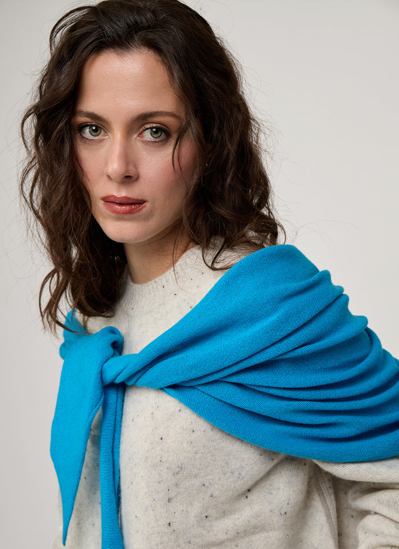 Cashmere Triangle Scarf Blue by Andrews