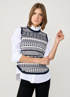 Autumn Cashmere 2 Tone Jacquard Sleeveless Knit Vest