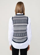 Autumn Cashmere 2 Tone Jacquard Sleeveless Knit Vest