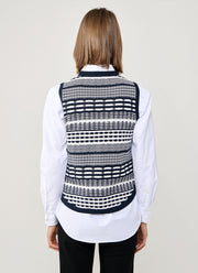Autumn Cashmere 2 Tone Jacquard Sleeveless Knit Vest
