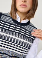 Autumn Cashmere 2 Tone Jacquard Sleeveless Knit Vest