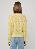 Allover Pointelle Cashmere Long Sleeve Sweater