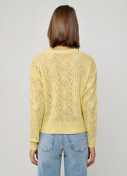 Allover Pointelle Cashmere Long Sleeve Sweater