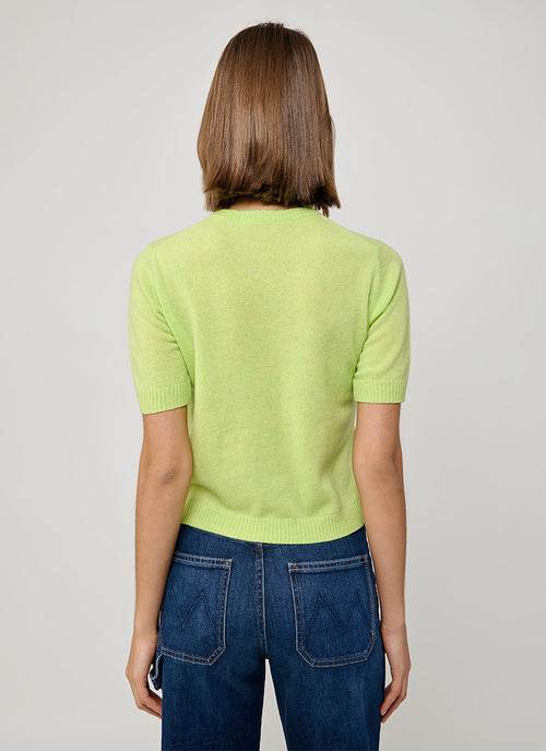 Crop Cashmere Short Sleeve Crew Top