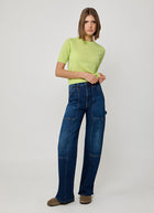 Autumn Cashmere Crop Cashmere Short Sleeve Crew Top