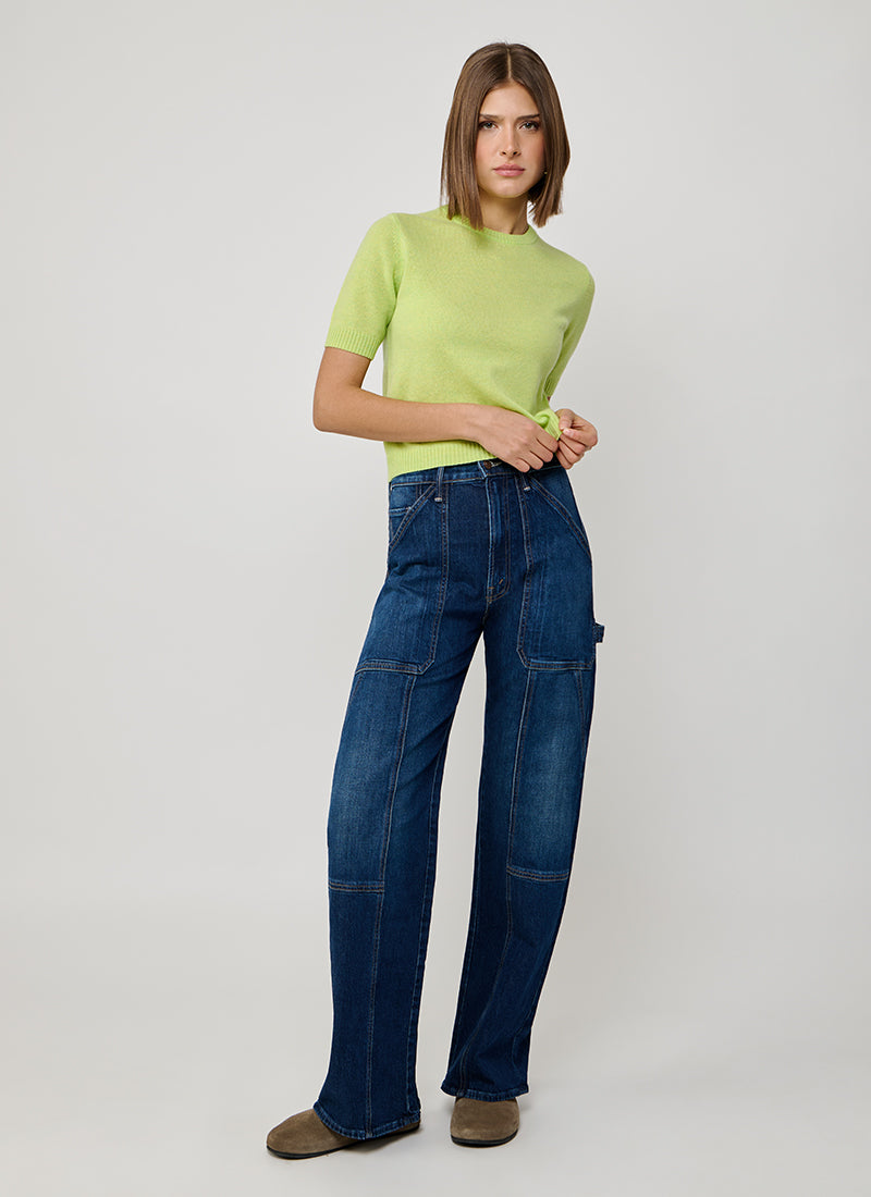 Autumn Cashmere Crop Cashmere Short Sleeve Crew Top