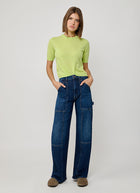 Autumn Cashmere Crop Cashmere Short Sleeve Crew Top
