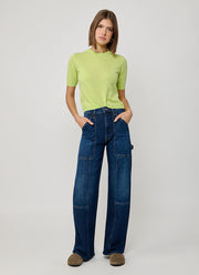 Autumn Cashmere Crop Cashmere Short Sleeve Crew Top