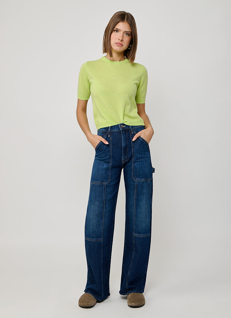 Autumn Cashmere Crop Cashmere Short Sleeve Crew Top