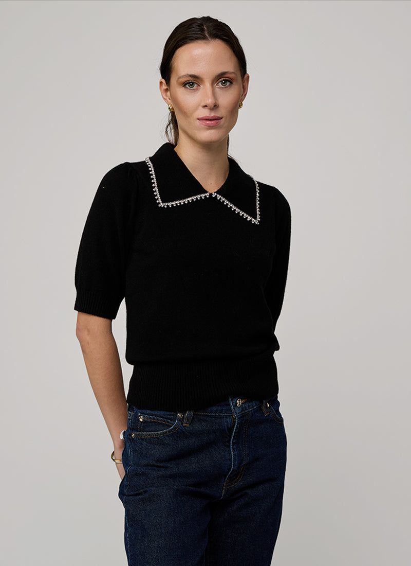  Rhinestone Peter Pan Collar Sweater by Autumn Cashmere at Andrews 