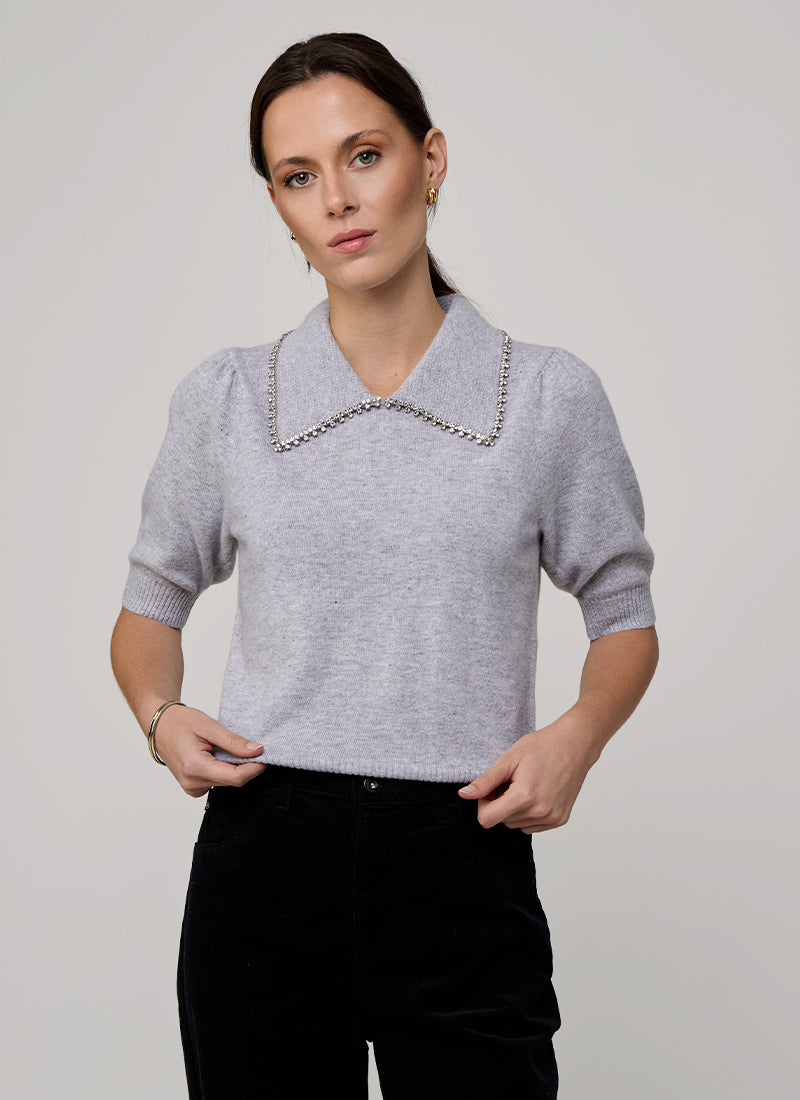 Rhinestone Peter Pan Collar Sweater by Autumn Cashmere at Andrews 