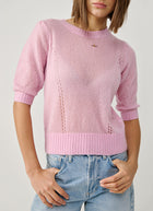 Short Sleeve Pointelle Sweater