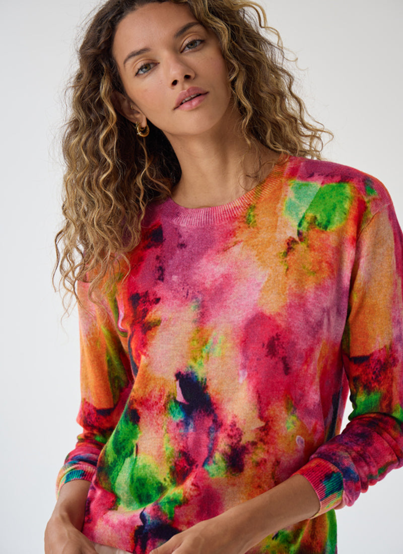  Watercolor Print Cashmere Sweater by Autumn Cashmere at Andrews 