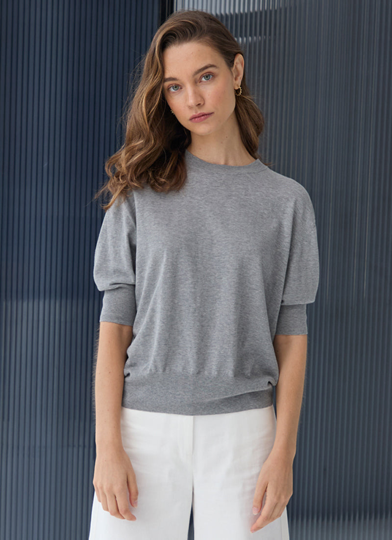 Autumn Cashmere Elbow Sleeve Relaxed Crew Sweater