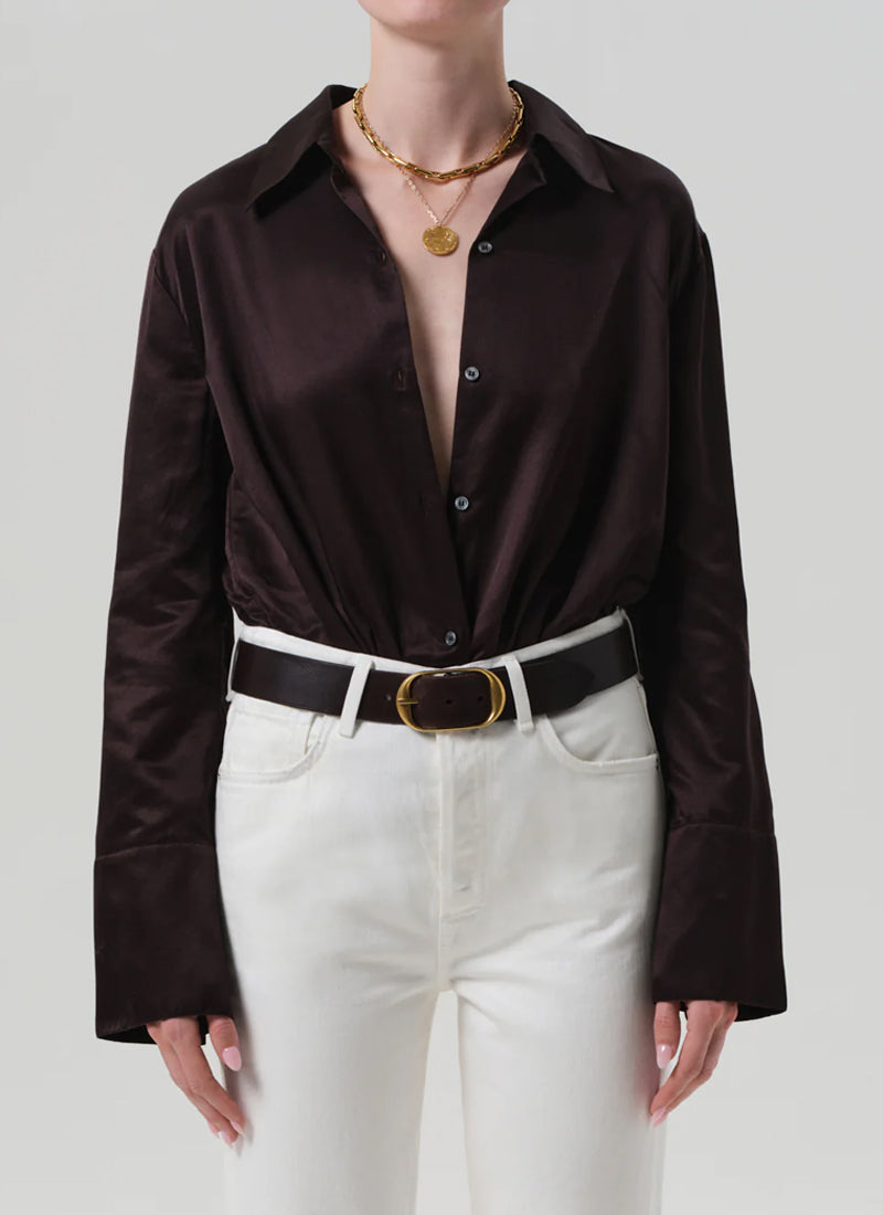 Camilia Satin Button Up Shirt by Citizens of Humanity at Andrews
