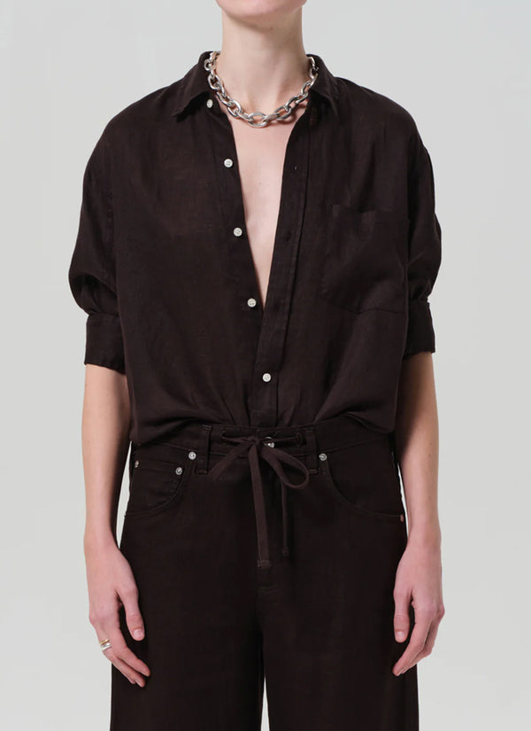Citizens of Humanity Kayla Shrunken Linen Shirt