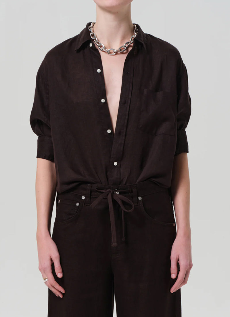 Citizens of Humanity Kayla Shrunken Linen Shirt