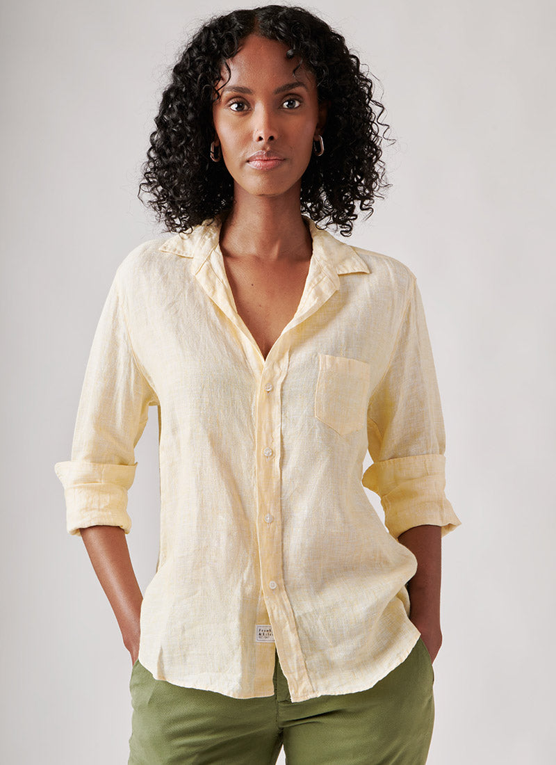 Frank & Eileen Eileen Yellow Linen Shirt