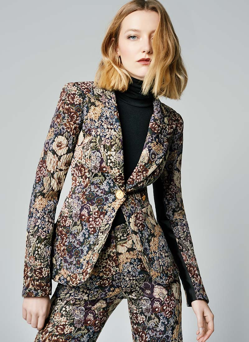 Smythe Patch Pocket Floral Blazer