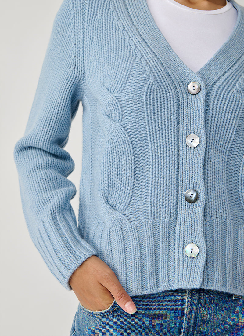 Cashmere Cable Cardigan by FTC at Andrews