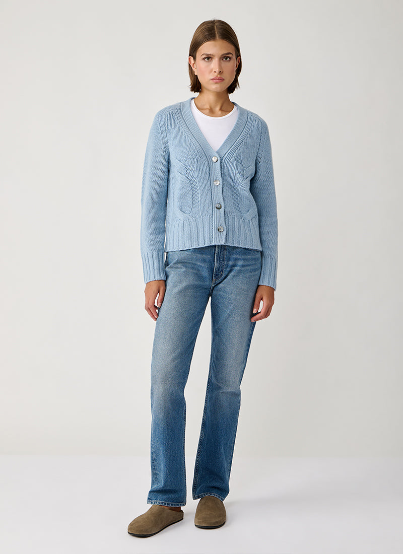 Cashmere Cable Cardigan by FTC at Andrews
